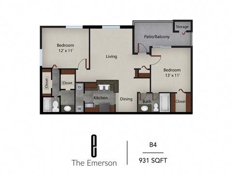 the floor plan of studio apartment 504 at the apartments