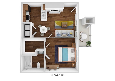 the 1121 floor plan  1 bedroom with 1 bath