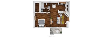 the 1121 1 bedroom floor plan  670 sq ft