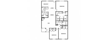 a floor plan of a house with a bedroom and a living room
