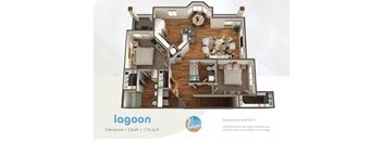 typical floor plan of the 2 bedroom