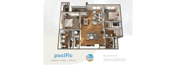 typical floor plan of a 2 bedroom 1 bath apartment