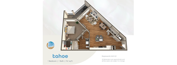 typical floor plan of a 1 bedroom apartment