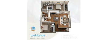 bedroom floor plan an in 2 bed 1 bath, opens a dialog