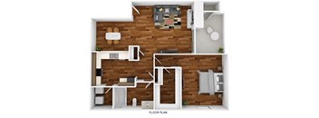 a sq ft apartment with a wood wall