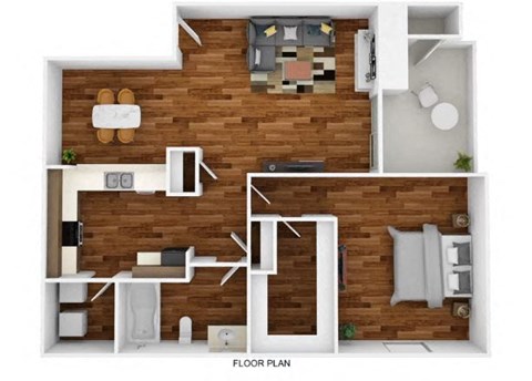 a sq ft apartment with a wood wall