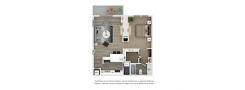 a floor plan of a 1 bedroom floor plan with a bathroom and a living room
