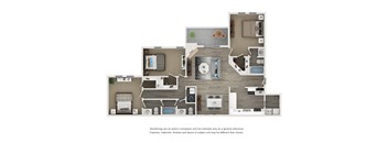 the floor plan of 1190 sqft