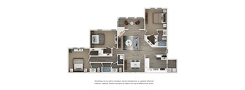the floor plan of 1190 sqft