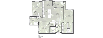 A floor plan of a house with labeled rooms such as DINE, RELAX, and STORE.