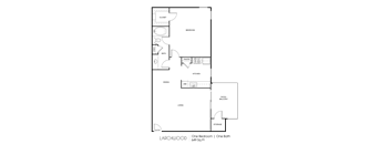 floor plan of the one bedroom one bathroom floor plan with roommates