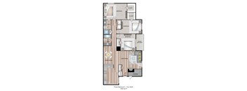 C1 floorplan, 3 bedroom 2 bathroom