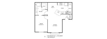 a floor plan of a small house with a bedroom and a living room