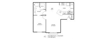 a floor plan of a house with a bedroom and a living room
