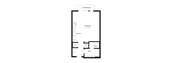 a floor plan of a unit with an open floor plan