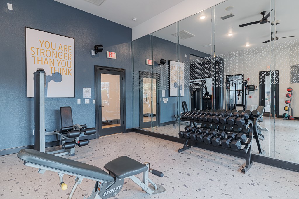 A gym with a sign that says