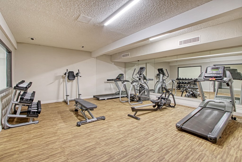 our exercise room is equipped with a variety of cardio equipment