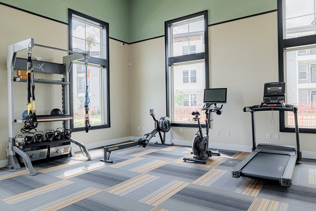 our apartments have a gym with a lot of exercise equipment