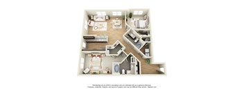 a floor plan of a house with a bedroom and a living room