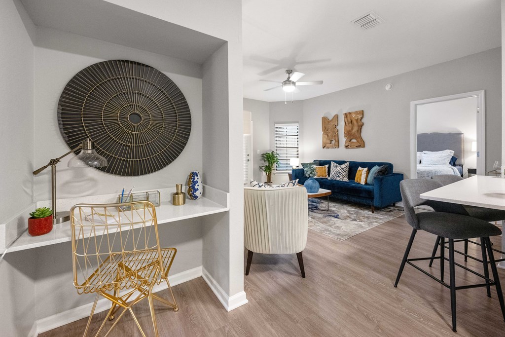 the residence on lamar apartment homes leasing office and living room