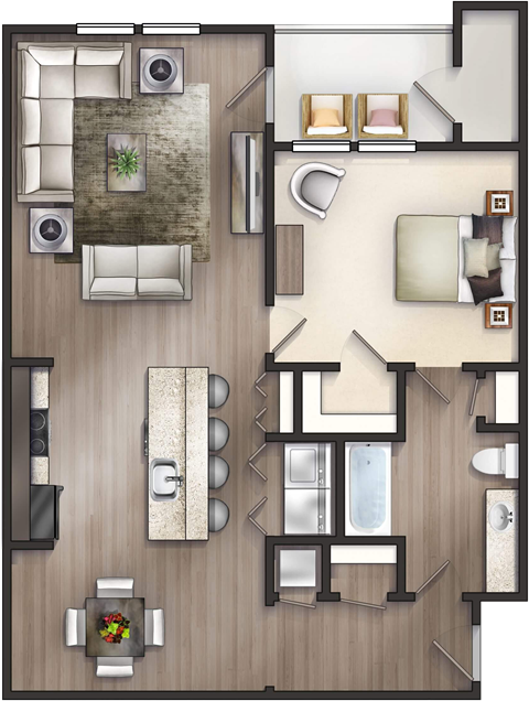 a floor plan of a 1 bedroom apartment at the abbey in trappist, k