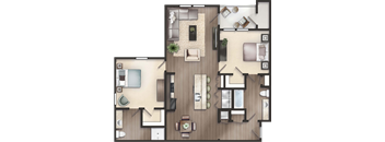 a floor plan of a bedroom apartment