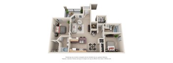 a bedroom floor plan is shown in this rendering