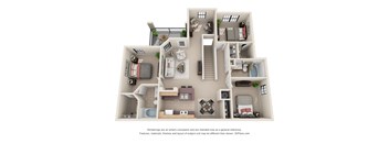 a bedroom floor plan is shown in this rendering