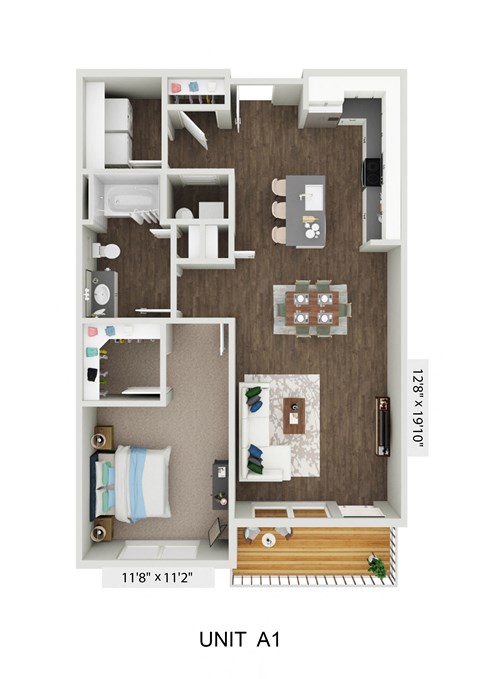 unit a1 floor plan  the crossings at town square apartments