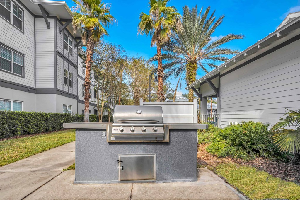 the preserve at ballantyne commons stainless steel grill on sidewalk in front of house