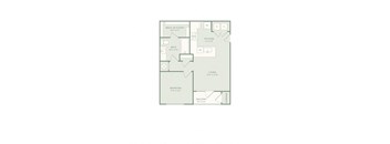 A floor plan of a house with a living room, kitchen, bathroom, bedroom, and balcony.