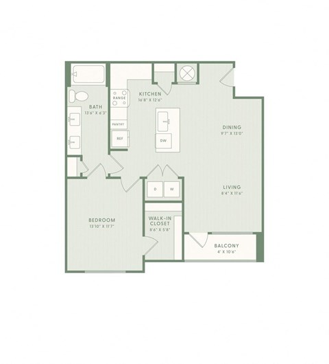 A floor plan of a house with a living room, dining room, kitchen, and bedrooms.