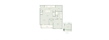 a floor plan of a 1 bedroom apartment at the residences at hamilton lakes