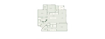 A floor plan of a house with a balcony and a dining room.