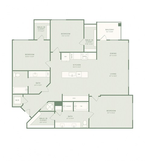 bedroom floor plan | the apartments at houston levee west apartments in houston, tx