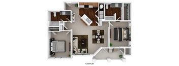 the 1190 sqft kitchen has a large island and a living room