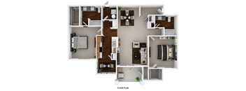 A floor plan of a house with labeled rooms.