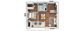 1 bedroom 765 sqft