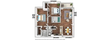 bedroom floor plan an in 1 bed 1 bath