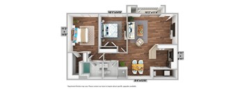 1095 sqft 2 bedroom