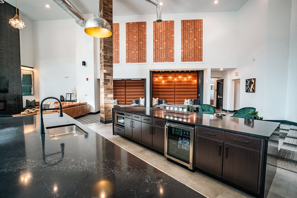 bar area in resident clubhouse