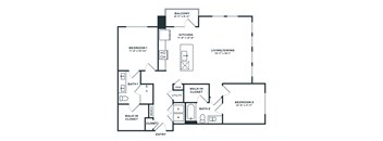 A black and white image of a floor plan for a home.