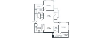 A black and white image of a house floor plan.