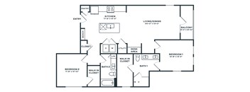 A black and white image of a house floor plan.