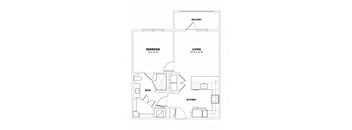 a floor plan of a 1 bedroom floor plan