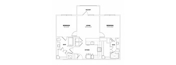 a floor plan of a house with bedrooms and a living room