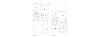four diagrams of different floor plans of a house