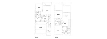 four diagrams of different floor plans of a house