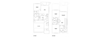 four diagrams of different floor plans of a house