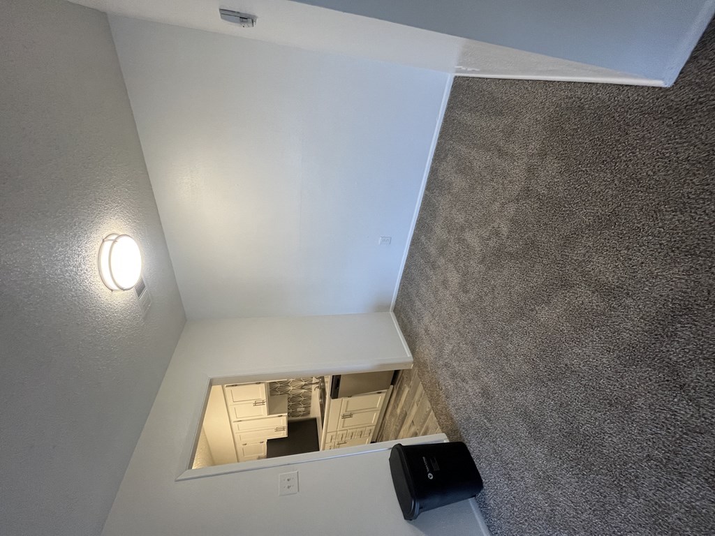 the view from the loft looking down into the living room